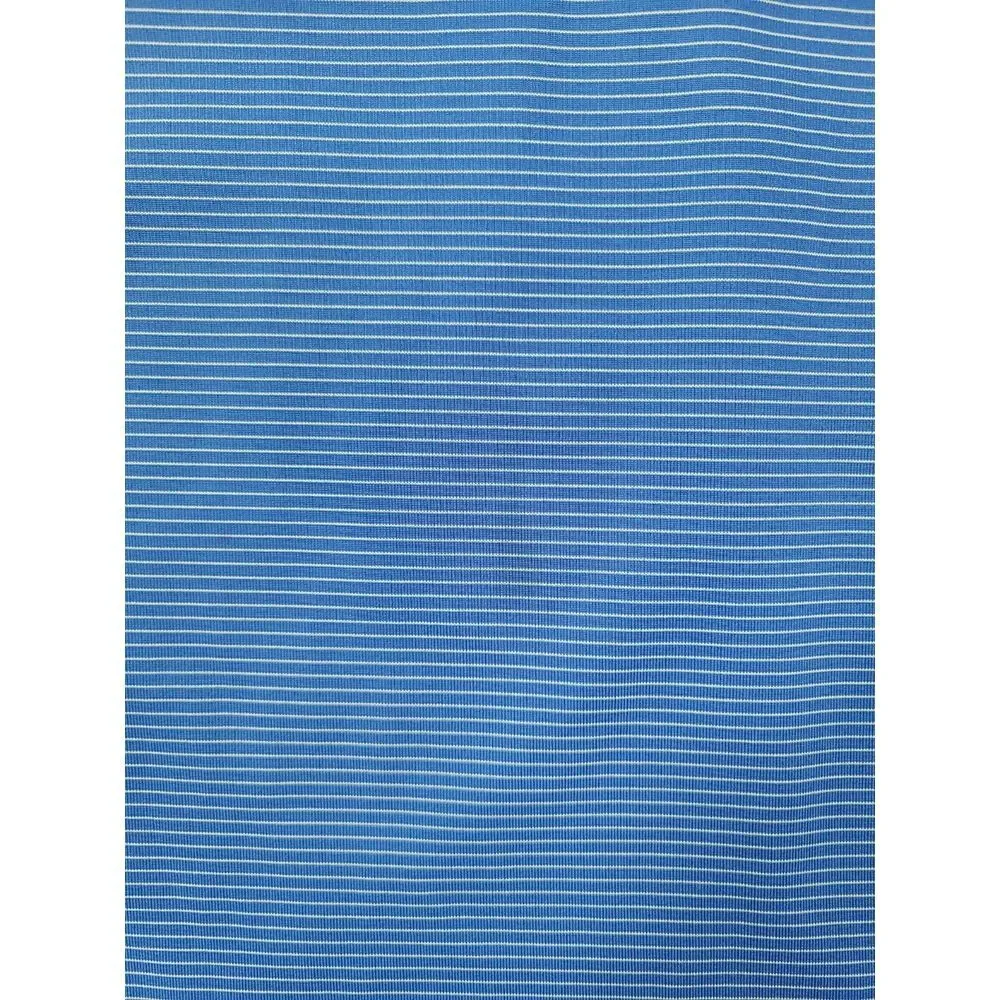 Donald Ross Shirt Mens Large Blue Pin Stripe Polo Golf Performance‎ Logo